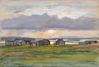 Eero Jrnefelt - Rakennuksia rannalla Muonio.webp