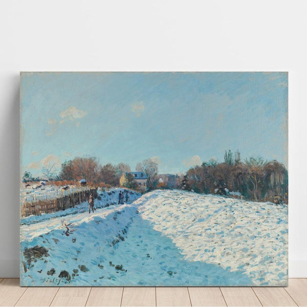 Maalauksen jäljennös Louveciennesin lumiefektin maalaus - Alfred Sisley