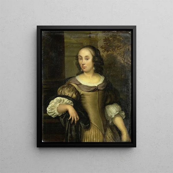 Portrait d'une jeune femme - Eglon van der Neer — kehystetty taideteos seinällä