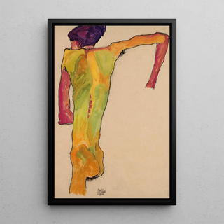 Egon Schiele - Male Nude Propping Himself Up.webp