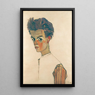 Egon Schiele - SelfPortrait with Striped Shirt.webp