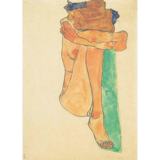 Egon Schiele - Weiblicher Akt mit grnem Polster.webp