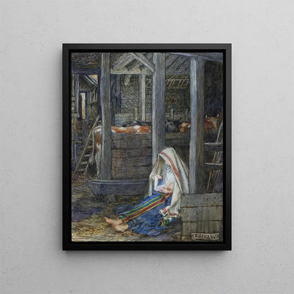 La Nativité - Eleanor Fortescue-Brickdale — kehystetty taideteos seinällä