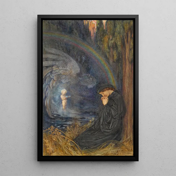 Lapsen jälkimmäinen maalaus - Eleanor Fortescue-Brickdale — kehystetty taideteos seinällä