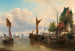Voiliers dans le port - Elias Pieter van Bommel — näkymä teoksesta