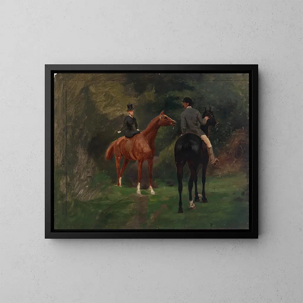 Figures à cheval - Eliphalet Fraser Andrews — kehystetty taideteos seinällä