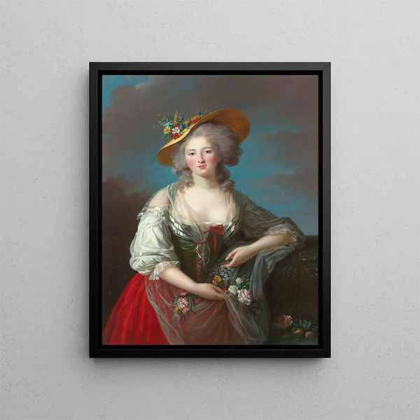 Elisabeth Philippe Marie Hélène de France, tunnettu myös nimellä Madame Elisabeth - Elisabeth Louise Vigée Le Brun — kehystetty taideteos seinällä