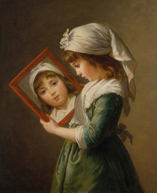 Julie Le Brun katsomassa itseään peilistä - Elisabeth Louise Vigée Le Brun — näkymä teoksesta