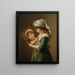 Julie Le Brun katsomassa itseään peilistä - Elisabeth Louise Vigée Le Brun — kehystetty taideteos seinällä