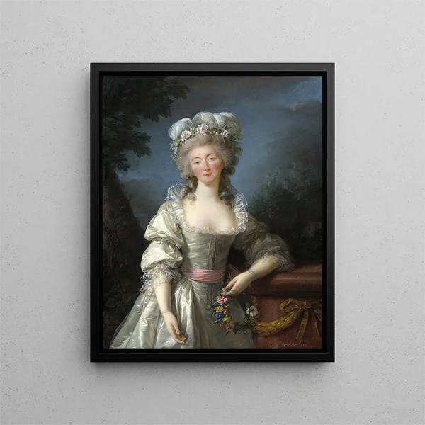 Madame du Barry - Elisabeth Louise Vigée Le Brun — kehystetty taideteos seinällä