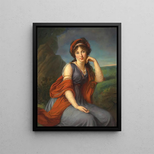 Maria Grigorievna Viazemskaa Princesse Golitsyna 1772-1865 - Elisabeth Louise Vigée Le Brun — kehystetty taideteos seinällä