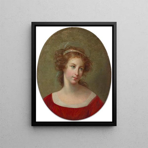 Portrait de femme en robe rouge - Elisabeth Louise Vigée Le Brun — kehystetty taideteos seinällä