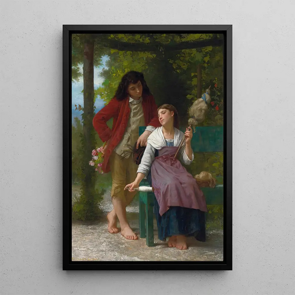 Ennen kosintaa - Elizabeth Jane Gardner Bouguereau — kehystetty taideteos seinällä