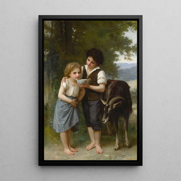 Les Trois Amis - Elizabeth Jane Gardner Bouguereau — kehystetty taideteos seinällä