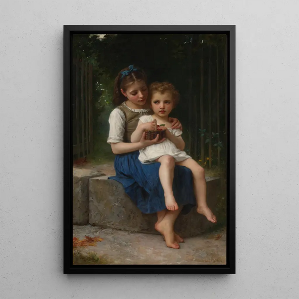 La Petite Mère - Elizabeth Jane Gardner Bouguereau — kehystetty taideteos seinällä