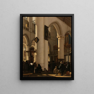 Emanuel de Witte - Interior of a Protestant Gothic Church during a Service.webp