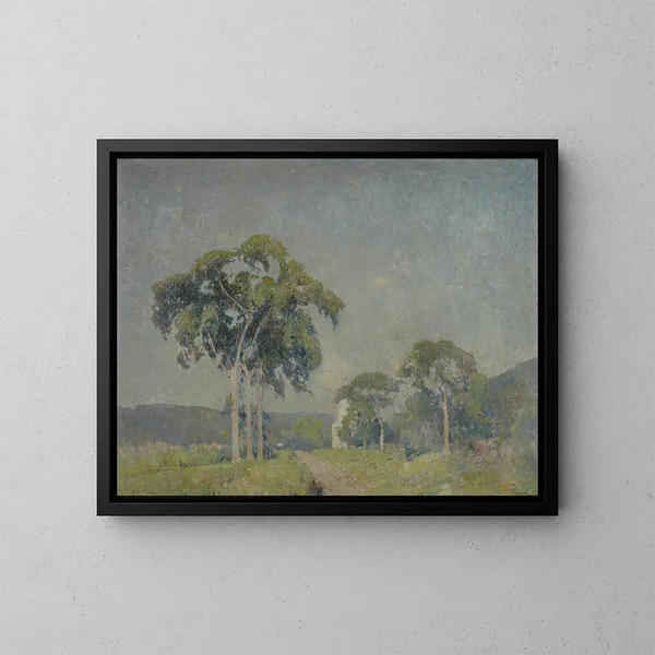 Maisema puilla - Emil Carlsen — kehystetty taideteos seinällä