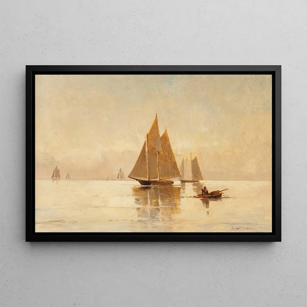Voiliers-maalaus iltana - Emil Carlsen — kehystetty taideteos seinällä