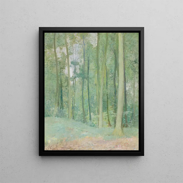 Maisemaa metsän keskellä - Emil Carlsen — kehystetty taideteos seinällä