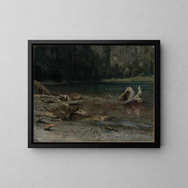 Le lac de la vallée - Emil Lugo — kehystetty taideteos seinällä