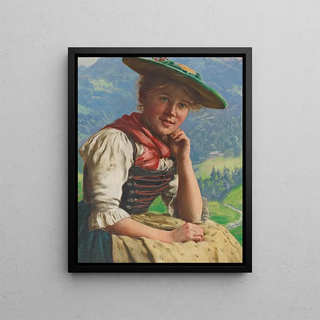 Emil Rau - Young Lass set against a Landscape.webp