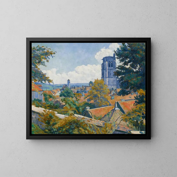 Vue sur Tonnerre avec l'église Notre-Dame - Émile Bernard — kehystetty taideteos seinällä