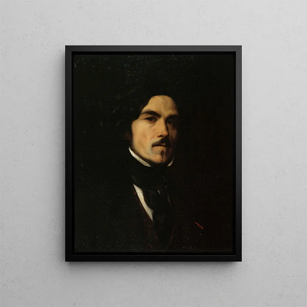 Eugène Delacroix'n 1798-1863 muotokuva taiteilija - Émile Champmartin — kehystetty taideteos seinällä