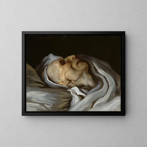 Théodore Géricault sur son lit de mort - Émile Champmartin — kehystetty taideteos seinällä