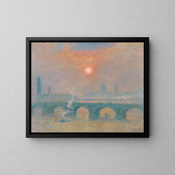 Pont de Waterloo, Lontoo - Émile Claus — kehystetty taideteos seinällä
