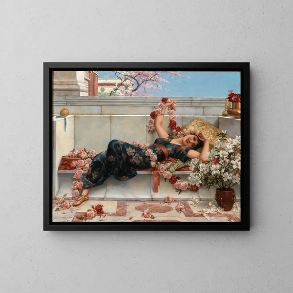 Une odalisque - Émile Eisman-Semenowsky — kehystetty taideteos seinällä