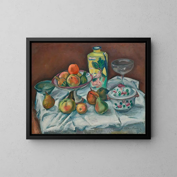 La Table après le dîner ou Nature morte avec vase vert - Émile Othon Friesz — kehystetty taideteos seinällä