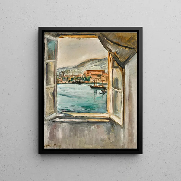 La fenêtre sur le port de Toulon - Émile Othon Friesz — kehystetty taideteos seinällä