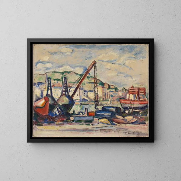 Le port de Honfleur - Émile Othon Friesz — kehystetty taideteos seinällä