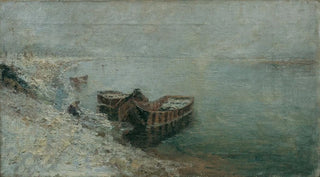 Emilie MedizPelik - Fischerboote am Donauufer.webp