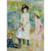 Maalauksen jäljennös Lasten maalaus meren rannalla, Guernsey - Pierre-Auguste Renoir