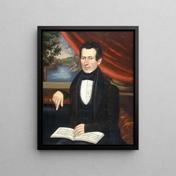 Miehen kirja melodioista, ehkä M. Cook - Erastus Salisbury Field — kehystetty taideteos seinällä