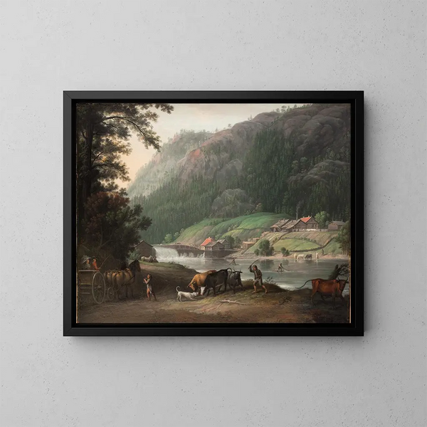 La vallée de Tistedalen près de Frederikshald en Norvège - Erik Pauelsen — kehystetty taideteos seinällä
