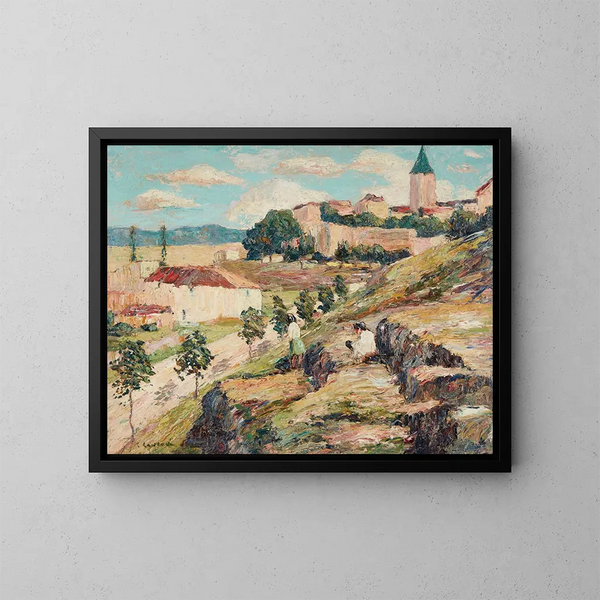 Aurinkoinen päivä Sevillassa - Ernest Lawson — kehystetty taideteos seinällä