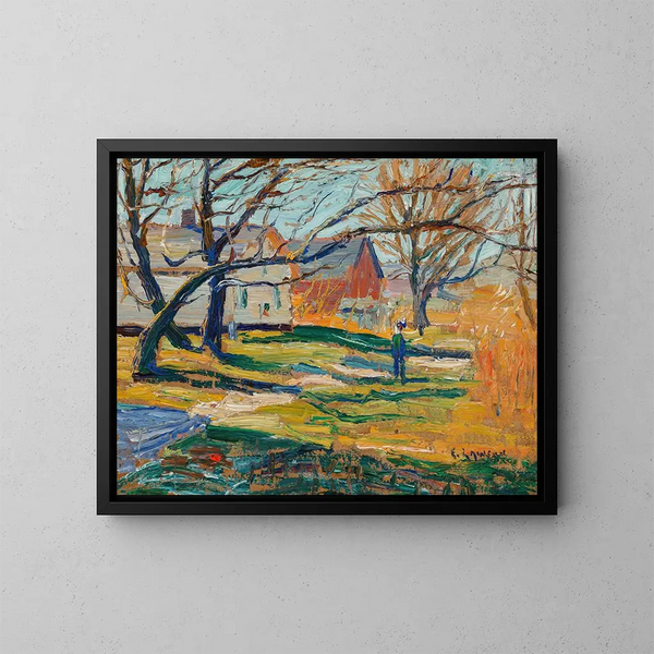 Ferme de campagne - Ernest Lawson — kehystetty taideteos seinällä