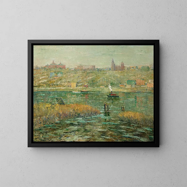 Rivière Harlem - Ernest Lawson — kehystetty taideteos seinällä
