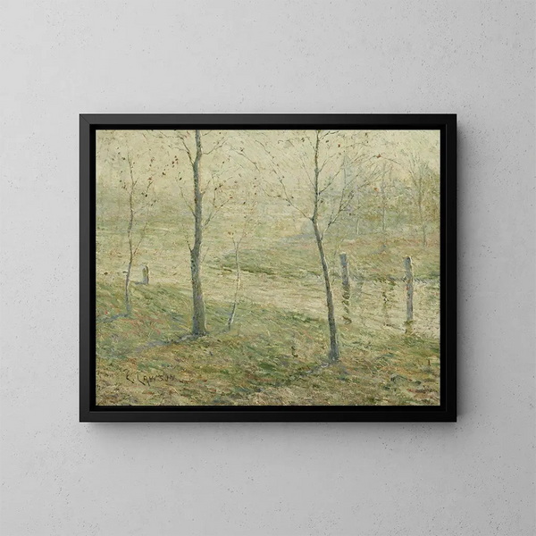 Aamun sumu - Ernest Lawson — kehystetty taideteos seinällä