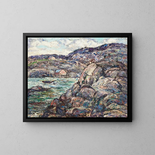 Côte rocheuse de la Nouvelle-Écosse - Ernest Lawson — kehystetty taideteos seinällä