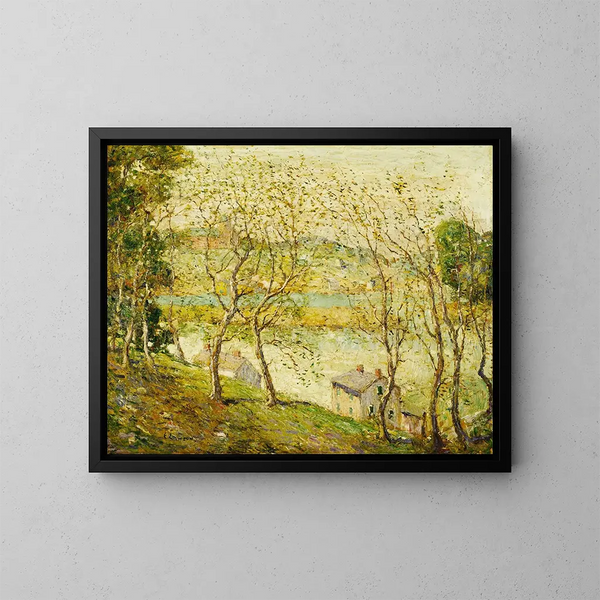 Kevät joella Harlem - Ernest Lawson — kehystetty taideteos seinällä