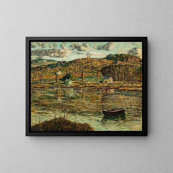 Valo auringosta Harlem-joella - Ernest Lawson — kehystetty taideteos seinällä