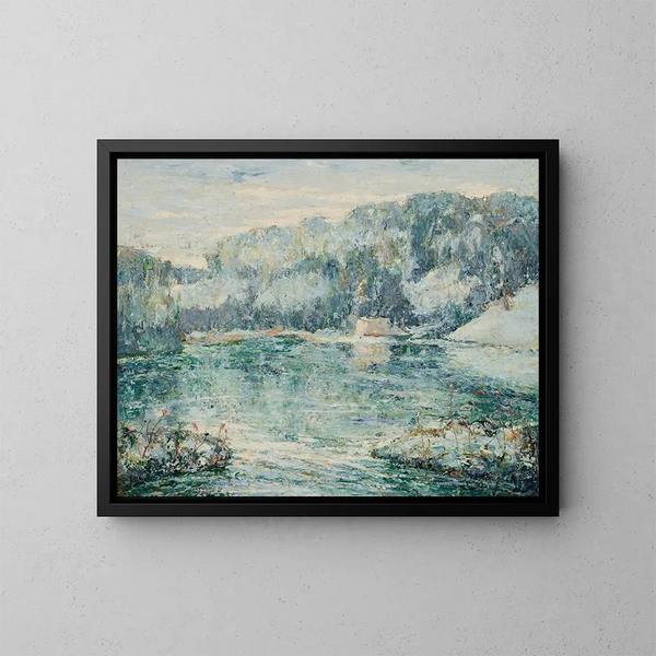 Hiver à Spuyten Duyvil - Ernest Lawson — kehystetty taideteos seinällä
