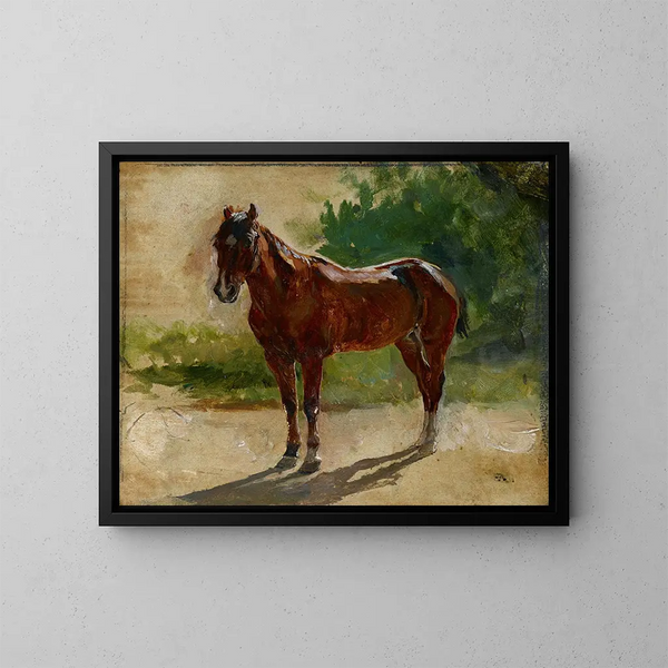 Étude de cheval brun - Ernest Meissonier — kehystetty taideteos seinällä