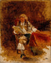 Study of a seated rider reading - Ernest Meissonier — näkymä teoksesta