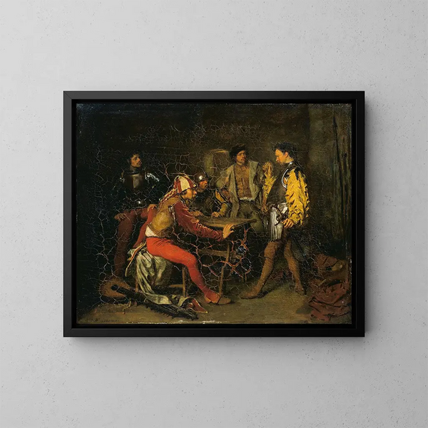 La salle de garde - Ernest Meissonier — kehystetty taideteos seinällä
