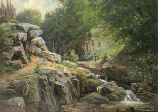Ernestine von Kirchsberg - Waldbach im Sonnenschein.webp