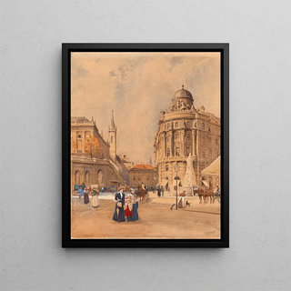 Ernst Graner - Old Albrechtsplatz today Albertinaplatz in Vienna with the Philipphof and the Mozart monument.webp